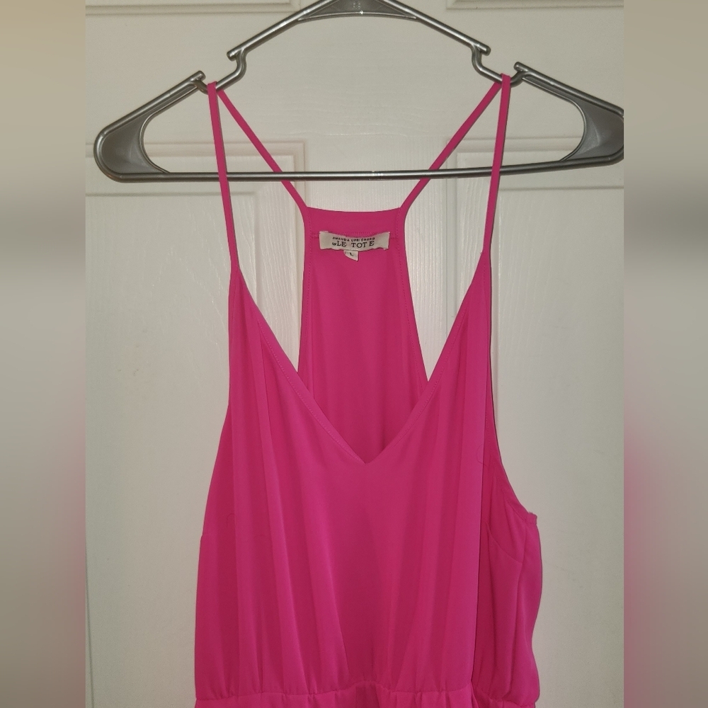 Amanda Uprichard × Le Tote Large Hot Pink Tulip Strappy Dress - Picture 3 of 10